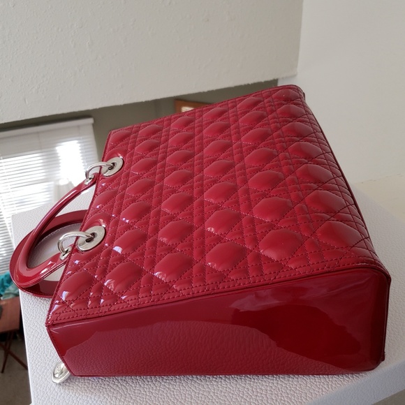 Lady Dior Red Patent Leather large Bag. No offer. - Picture 7 of 11